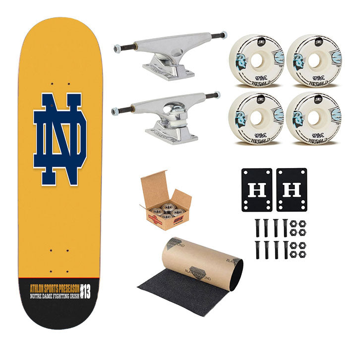 Notre Dame Fighting Irish Athlon Sports Yellow Wallpapers Skateboard Complete Board 8.0" X 31.75"