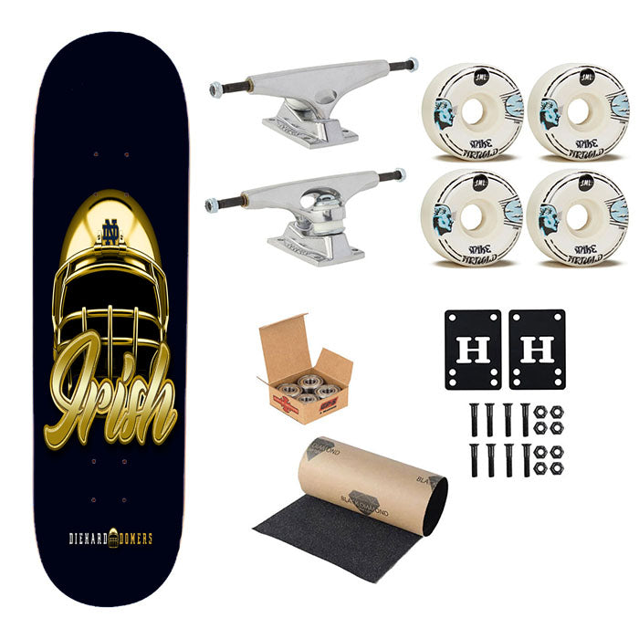 Notre Dame Fighting Irish Diehard Domers Golden Helmet Art Skateboard Complete Board 8.0" X 31.75"