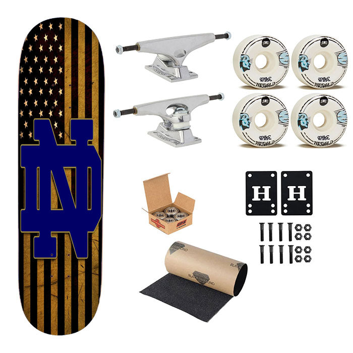 Notre Dame Fighting Irish Flag Skateboard Complete Board 8.0" X 31.75"