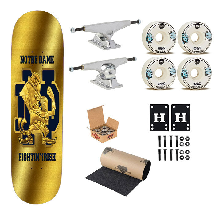 Notre Dame Fighting Irish Football Golden Flag Skateboard Complete Board 8.0" X 31.75"