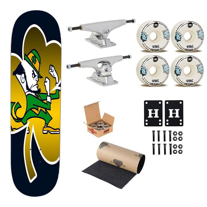 Notre Dame Fighting Irish Gold And Blue Icon Wallpapers Skateboard Complete Board 8.0" X 31.75"