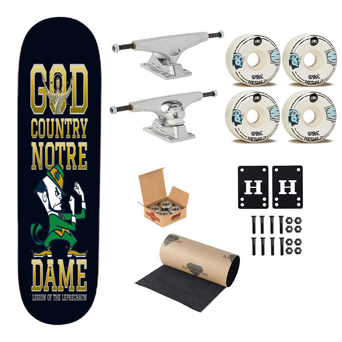 Notre Dame God Country Skateboard Complete Board 8.0" X 31.75"