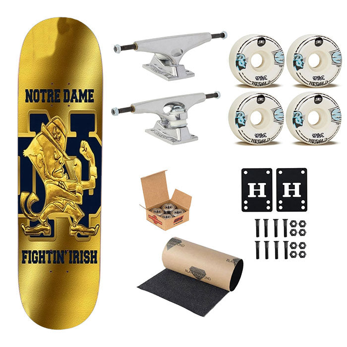 Notre Dame Gold 1 Skateboard Complete Board 8.0" X 31.75"
