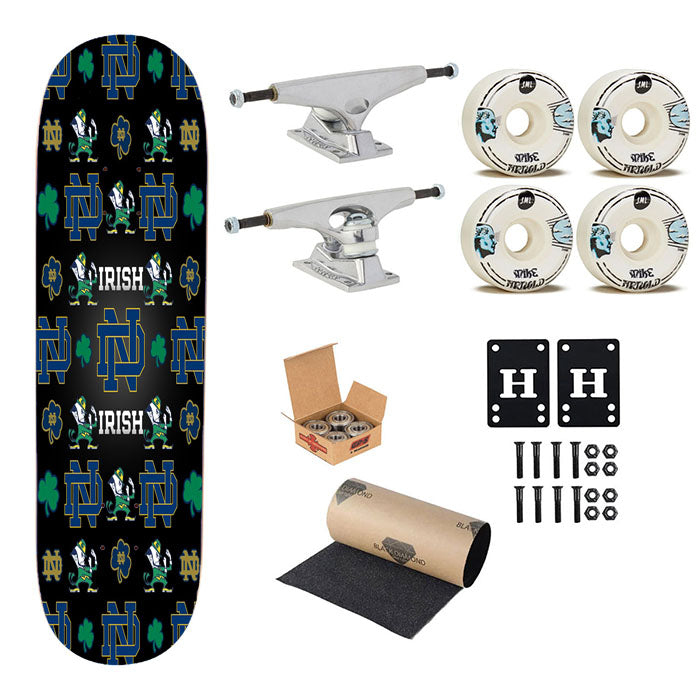 Notre Dame Irish Logo Pattern Skateboard Complete Board 8.0" X 31.75"