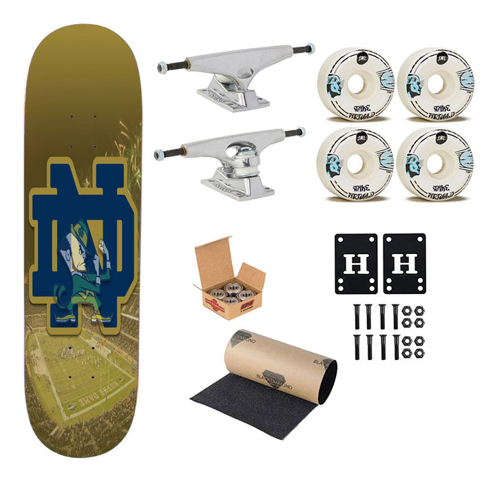 Notre Dame Logo Stadium Skateboard Complete Board 8.0" X 31.75"