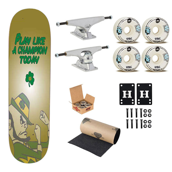 Notre Dame Yellow Fade Skateboard Complete Board 8.0" X 31.75"