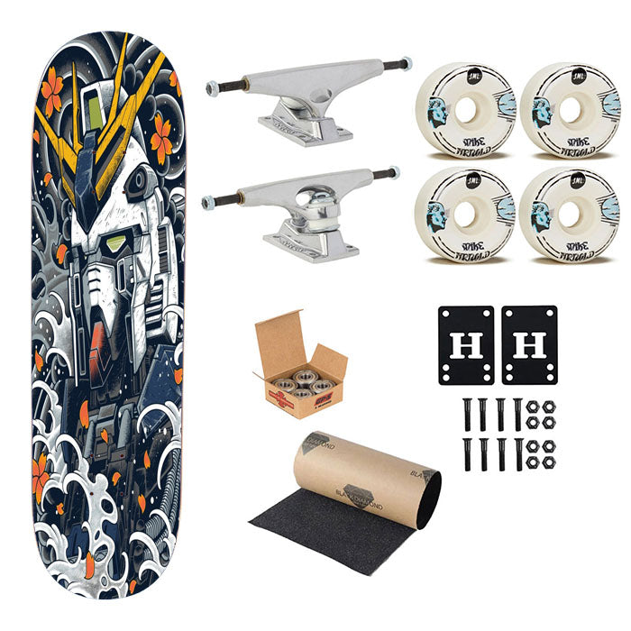 Nu Gundam Mecha Awesome Skateboard Complete Board 8.0" X 31.75"