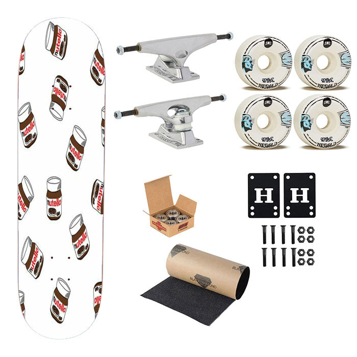Nutella Pattern Skateboard Complete Board 8.0" X 31.75"