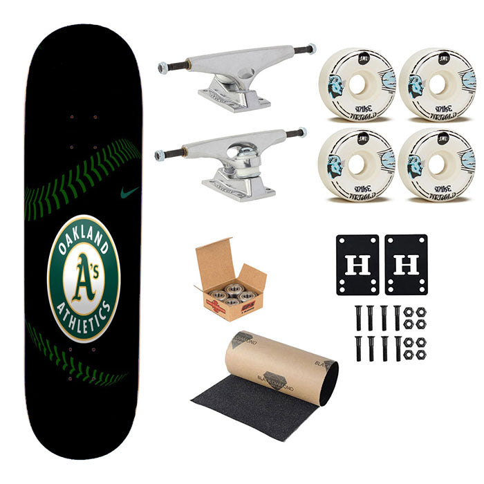 Oakland Athletics Mlb Black Skateboard Complete Board 8.0" X 31.75"