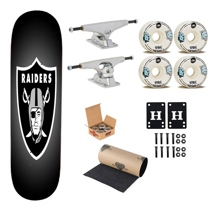 Oakland Raiders Emblem Skateboard Complete Board 8.0" X 31.75"