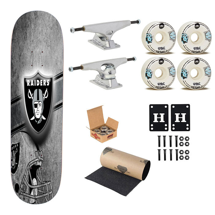 Oakland Raiders Logo Skateboard Complete Board 8.0" X 31.75"