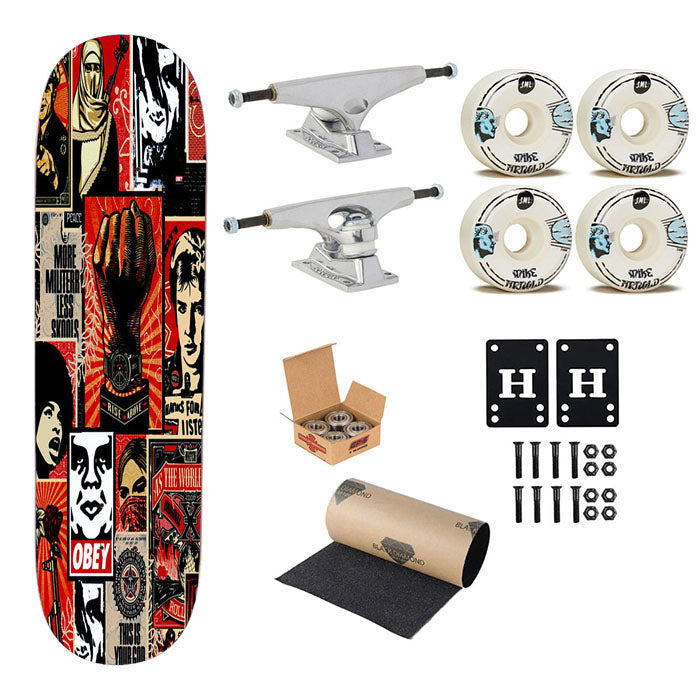 Obey Collage Poster Skateboard Complete Board 8.0" X 31.75"
