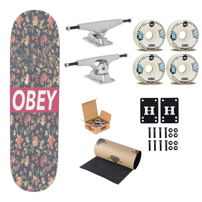 Obey Floral Skateboard Complete Board 8.0" X 31.75"