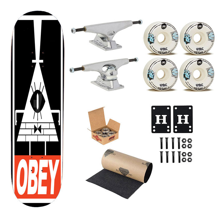 Obey Illuminati Wallpaper Skateboard Complete Board 8.0" X 31.75"