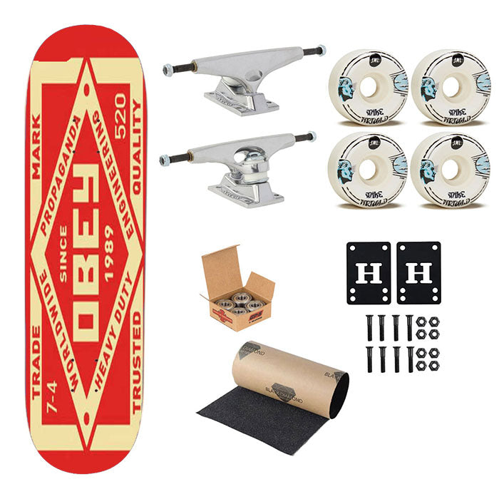 Obey Logo Skateboard Complete Board 8.0" X 31.75"