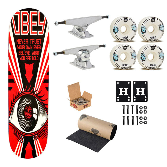 Obey Never Trust Your Own Eyes Skateboard Complete Board 8.0" X 31.75"