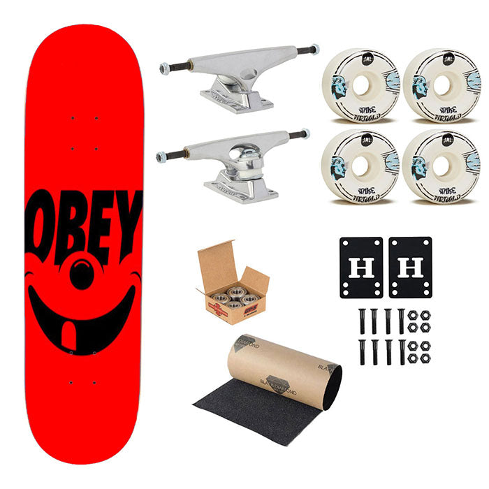 Obey Smile Art Skateboard Complete Board 8.0" X 31.75"