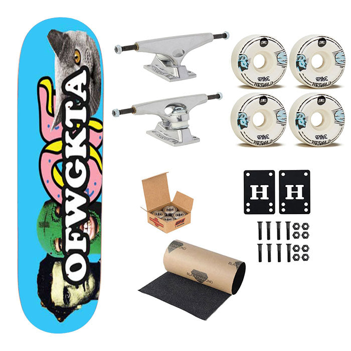 Odd Future Blue With Logos Skateboard Complete Board 8.0" X 31.75"