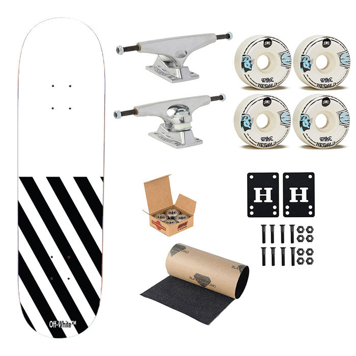 Off White Skateboard Complete Board 8.0" X 31.75"