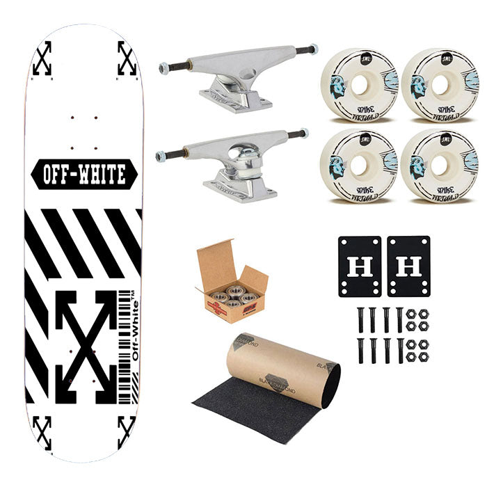 Off White Box Code White Stripe Arrow Skateboard Complete Board 8.0" X 31.75"