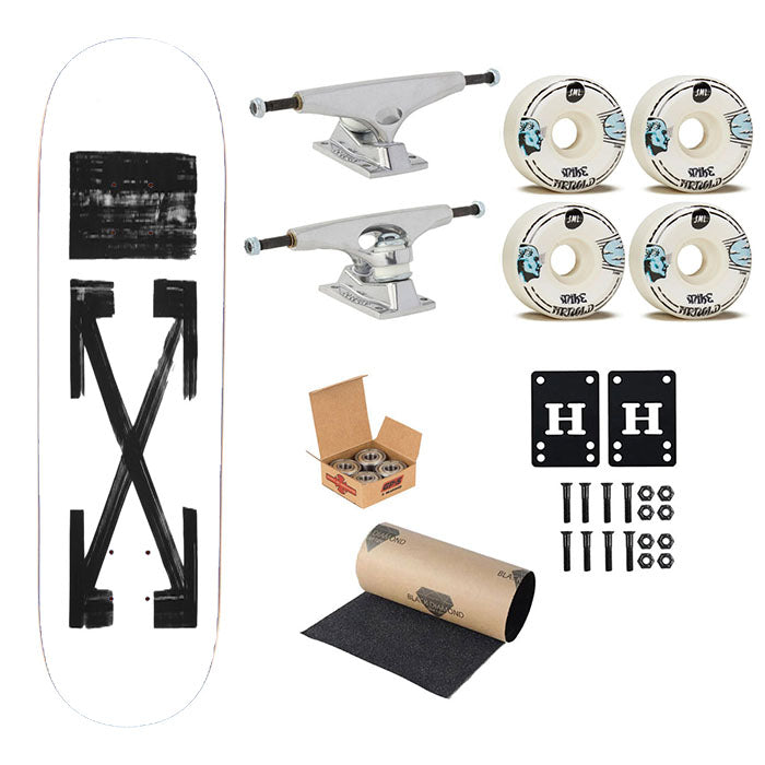 Off White Brushed Arrows Skateboard Complete Board 8.0" X 31.75"