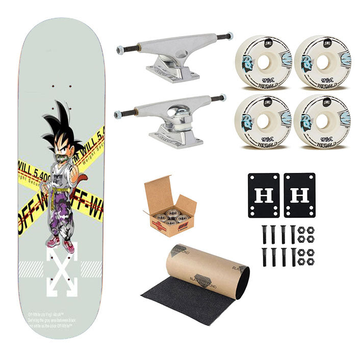 Off White Fight Mode Of Goku Skateboard Complete Board 8.0" X 31.75"