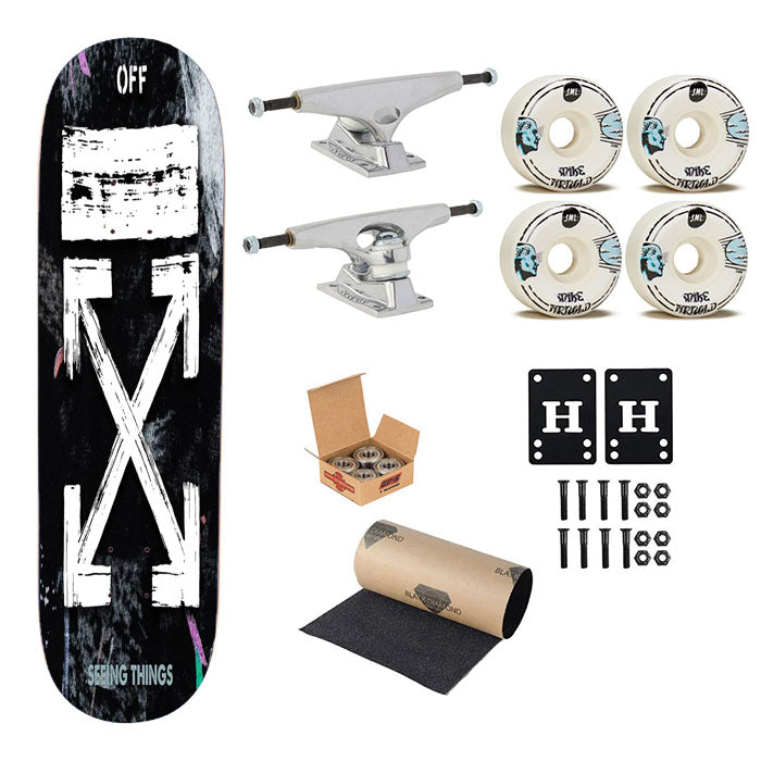 Off White Galaxy Brushed Skateboard Complete Board 8.0" X 31.75"