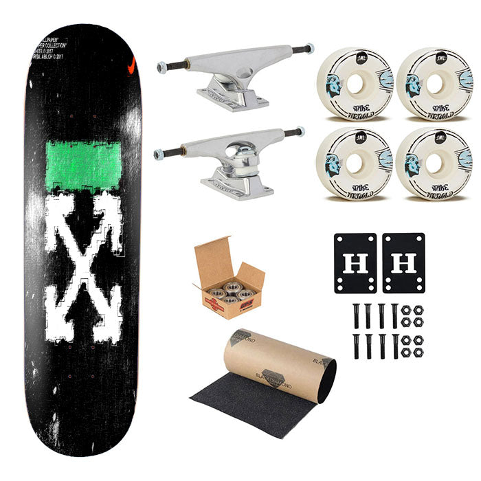 Off White Ice Glass Green Skateboard Complete Board 8.0" X 31.75"