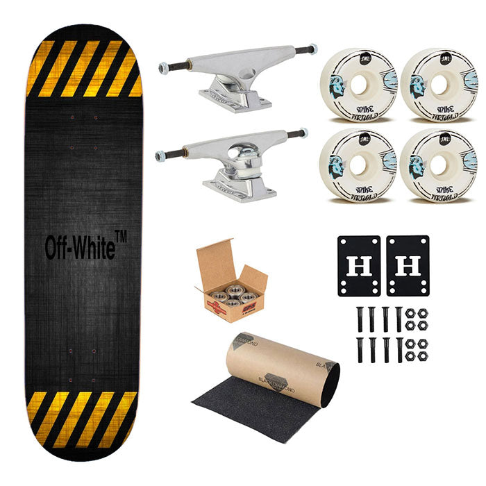 Off White Police Line Skateboard Complete Board 8.0" X 31.75"