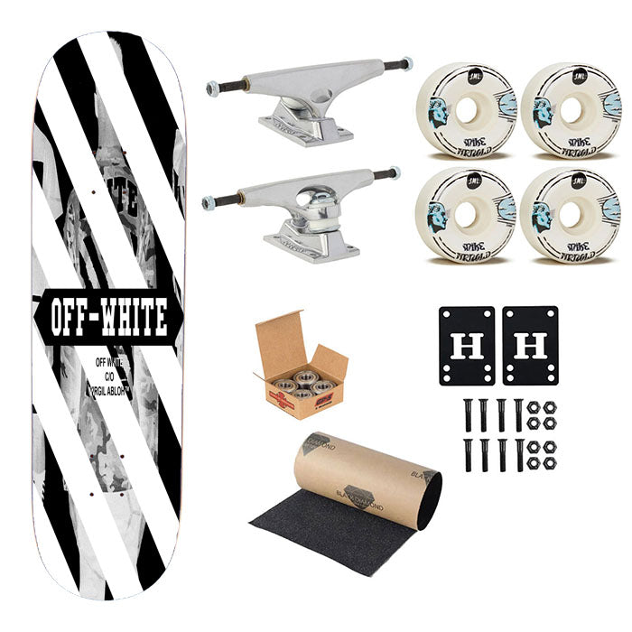 Off White Virgil Abloh Skateboard Complete Board 8.0" X 31.75"
