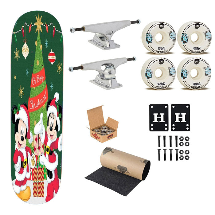 Oh Boy Christmas Mickey And Minnie Skateboard Complete Board 8.0" X 31.75"
