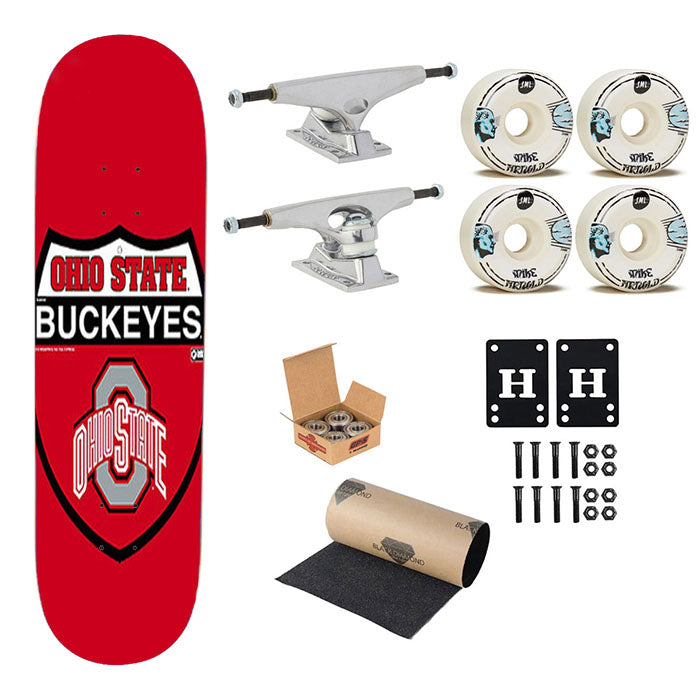 Ohio State Buckeyes Logo Red Skateboard Complete Board 8.0" X 31.75"
