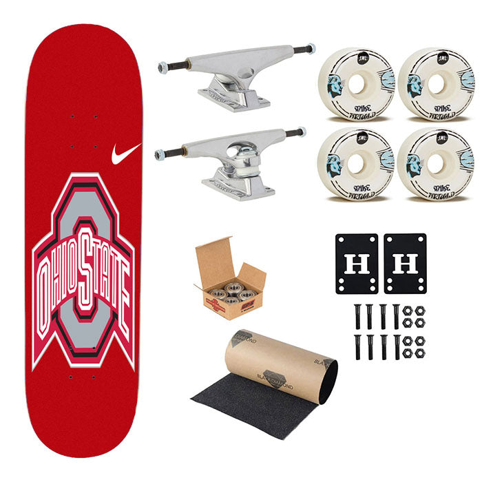Ohio State Red Wallpaper Logo Skateboard Complete Board 8.0" X 31.75"