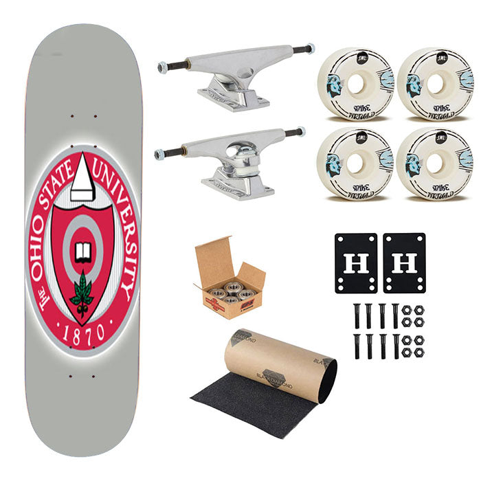 Ohio State University 1870 Skateboard Complete Board 8.0" X 31.75"