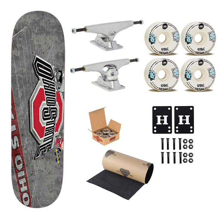 Ohio State Wallpaper Greys Skateboard Complete Board 8.0" X 31.75"