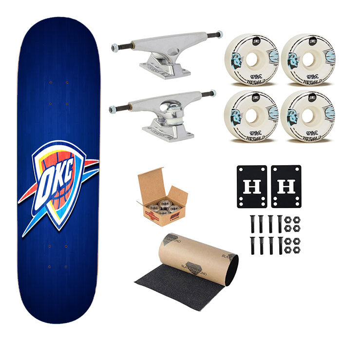 Oklahoma City Thunder Hardwood Skateboard Complete Board 8.0" X 31.75"
