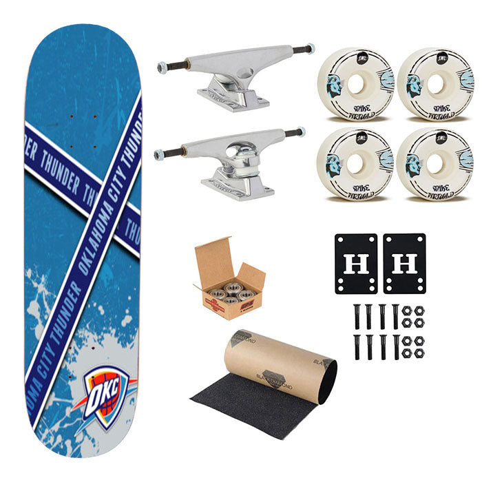 Oklahoma City Thunder Logo Skateboard Complete Board 8.0" X 31.75"