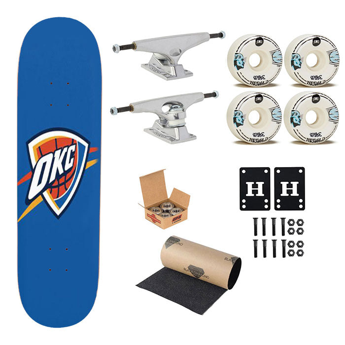 Oklahoma City Thunder Logo Nba Skateboard Complete Board 8.0" X 31.75"