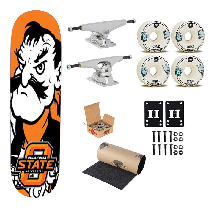 Oklahoma State Big Cowboy Skateboard Complete Board 8.0" X 31.75"