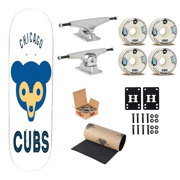 Old Chicago Cubs Logo Skateboard Complete Board 8.0" X 31.75"