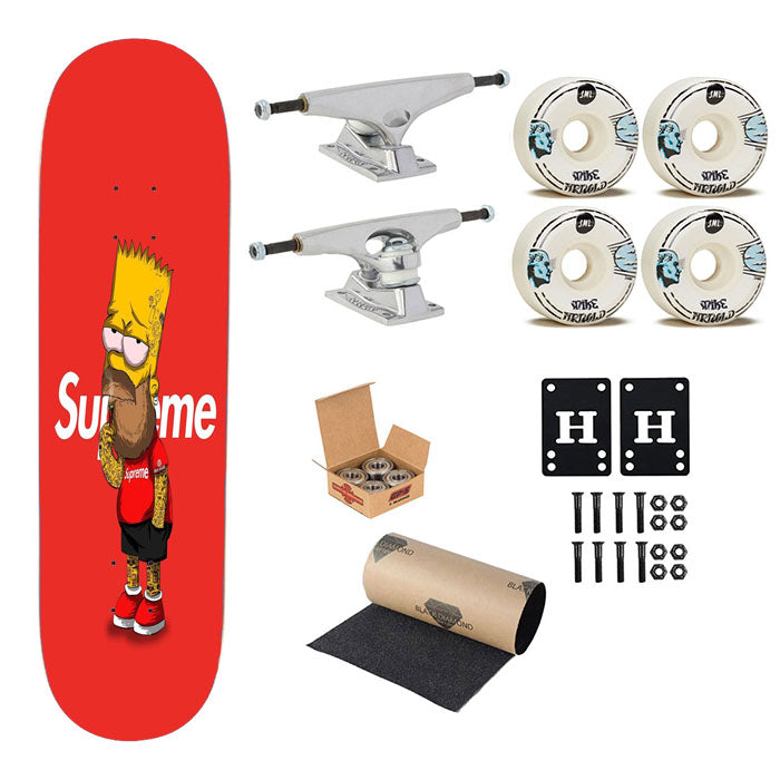 Old Drunk Hypebeast Bart Simpson Skateboard Complete Board 8.0" X 31.75"