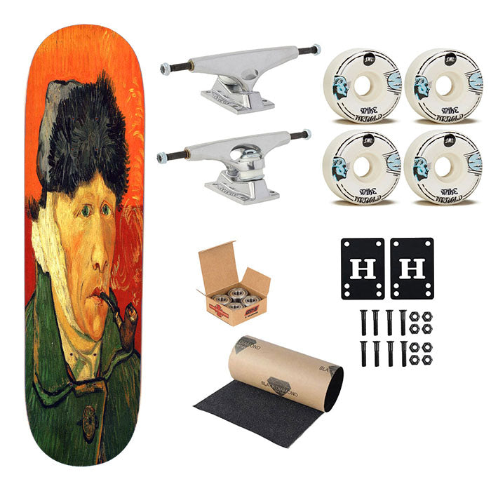 Old Man With Bandaged Ear Smoking Painting Vincent Van Gogh Skateboard Complete Board 8.0" X 31.75"