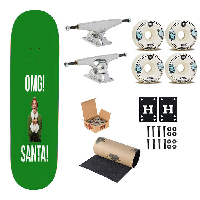 Omg Santa! - Elf Skateboard Complete Board 8.0" X 31.75"
