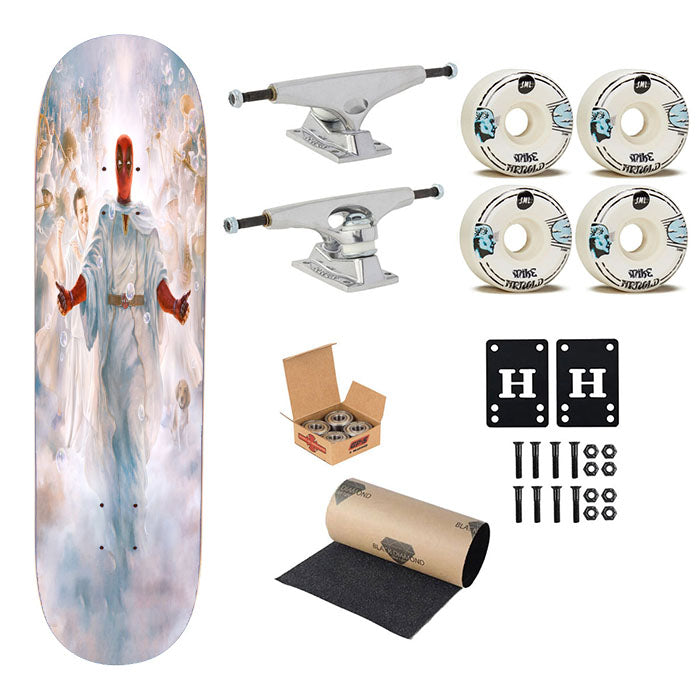 Once Upon A Deadpool Angel Skateboard Complete Board 8.0" X 31.75"