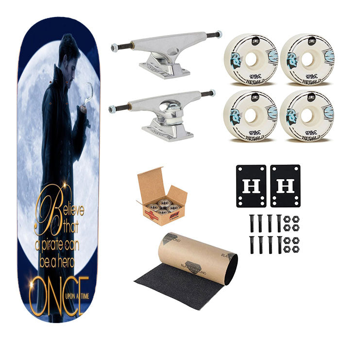 Once Upon A Time Captain Jack Moon Poster Skateboard Complete Board 8.0" X 31.75"