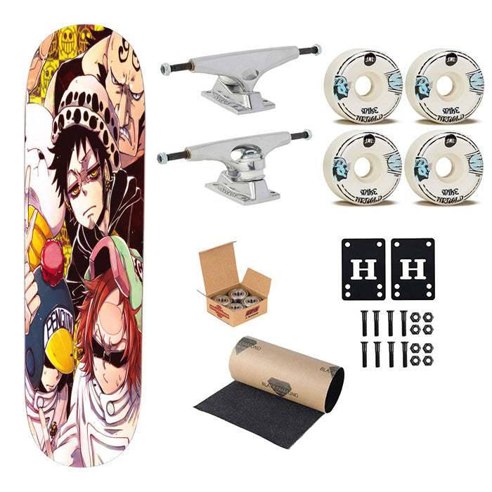 One Piece Heart Pirates Skateboard Complete Board 8.0" X 31.75"