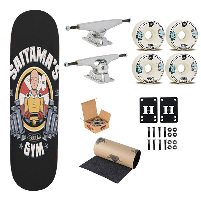 One Punch Man Saitama Gym Skateboard Complete Board 8.0" X 31.75"