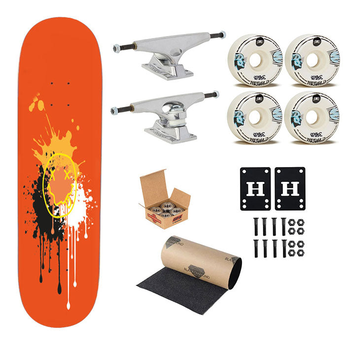 Orange Graffiti - Skate Aesthetic Skateboard Complete Board 8.0" X 31.75"