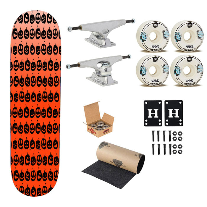 Orange Pumpkins Pattern Silhouette Collections Skateboard Complete Board 8.0" X 31.75"