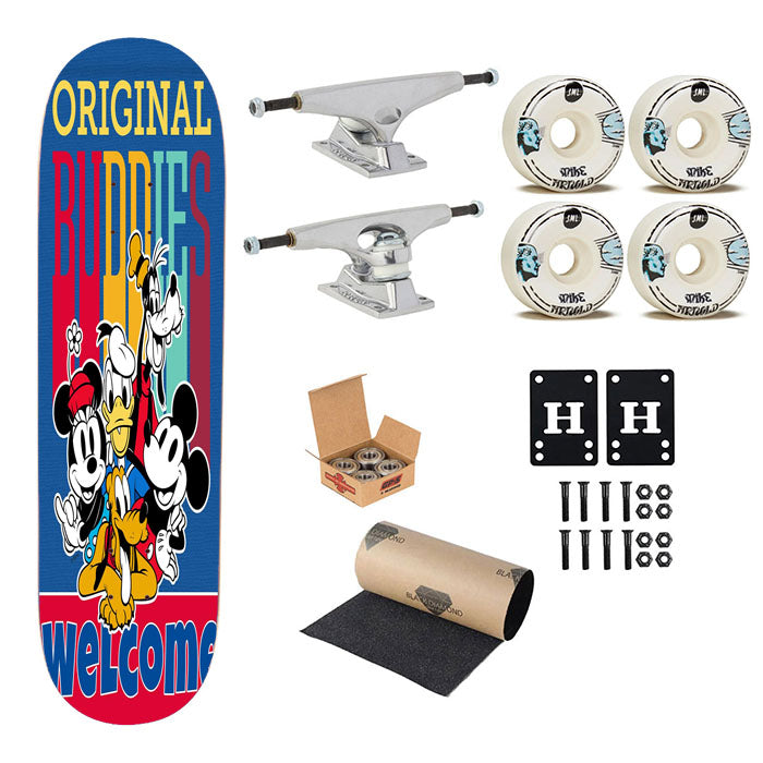 Original Buddies Welcome Skateboard Complete Board 8.0" X 31.75"
